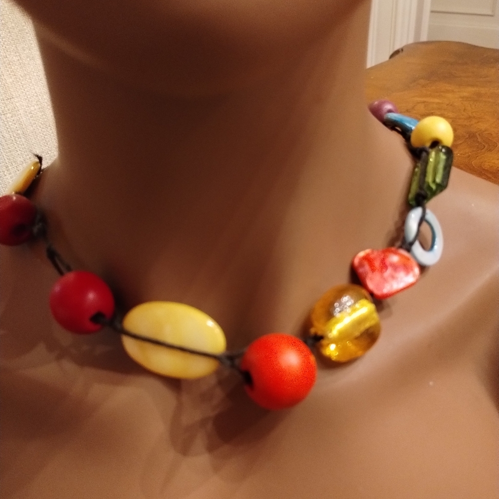 SAVE: Eclectic Colorful Bead and Stone Necklace